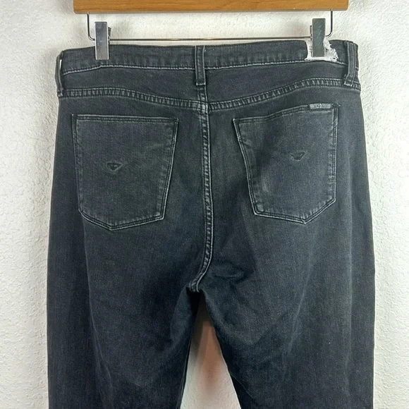 Hudson Luxe Crop Riley Relaxed color virt Straight Black Jeans 29 - Picture 5 of 9
